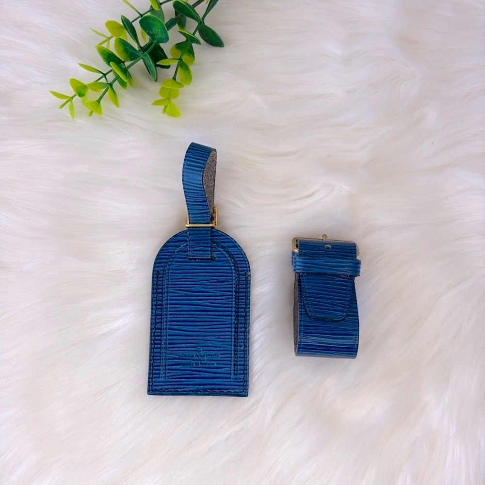 Louis Vuitton Blue Epi Luggage Tag & Poignet - Picture 6 of 8
